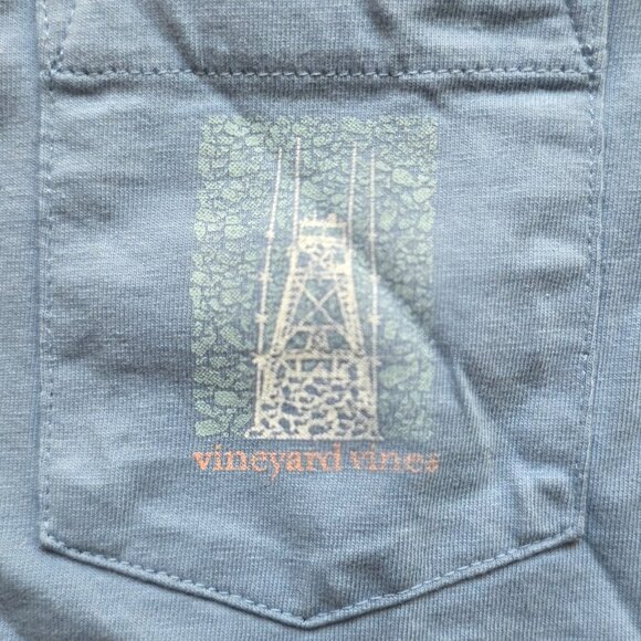 VINEYARD VINES Boy's Long Sleeve T-Shirt | Medium | Light Blue Whale Cotton Tee - Picture 2 of 6